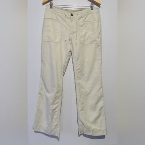 The North Face women's cream linen blend wide leg relaxed fit pants, Sz 8